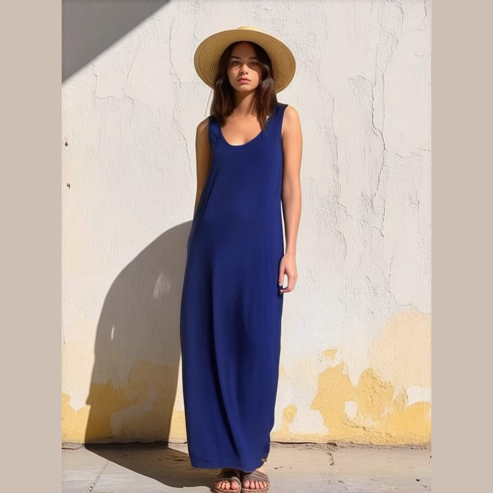 Blue maxi tank dress. Small NWOT